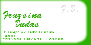 fruzsina dudas business card