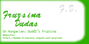 fruzsina dudas business card